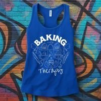 Baking Is My Therapy Apron Gloves Scoop Cup Cake Bakeaholic Cool Gift Women's Tank Top thumb 3