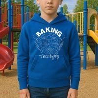 Baking Is My Therapy Apron Gloves Scoop Cup Cake Bakeaholic Cool Gift Kids Hoodie thumb 2