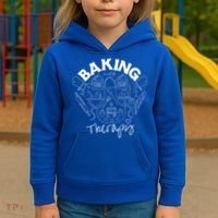 Baking Is My Therapy Apron Gloves Scoop Cup Cake Bakeaholic Cool Gift Kids Hoodie thumb 3