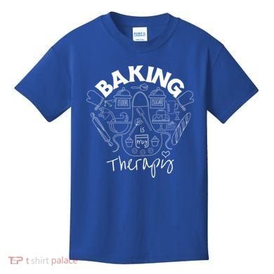 Baking Is My Therapy Apron Gloves Scoop Cup Cake Bakeaholic Cool Gift Kids T-Shirt