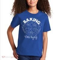 Baking Is My Therapy Apron Gloves Scoop Cup Cake Bakeaholic Cool Gift Kids T-Shirt thumb 2