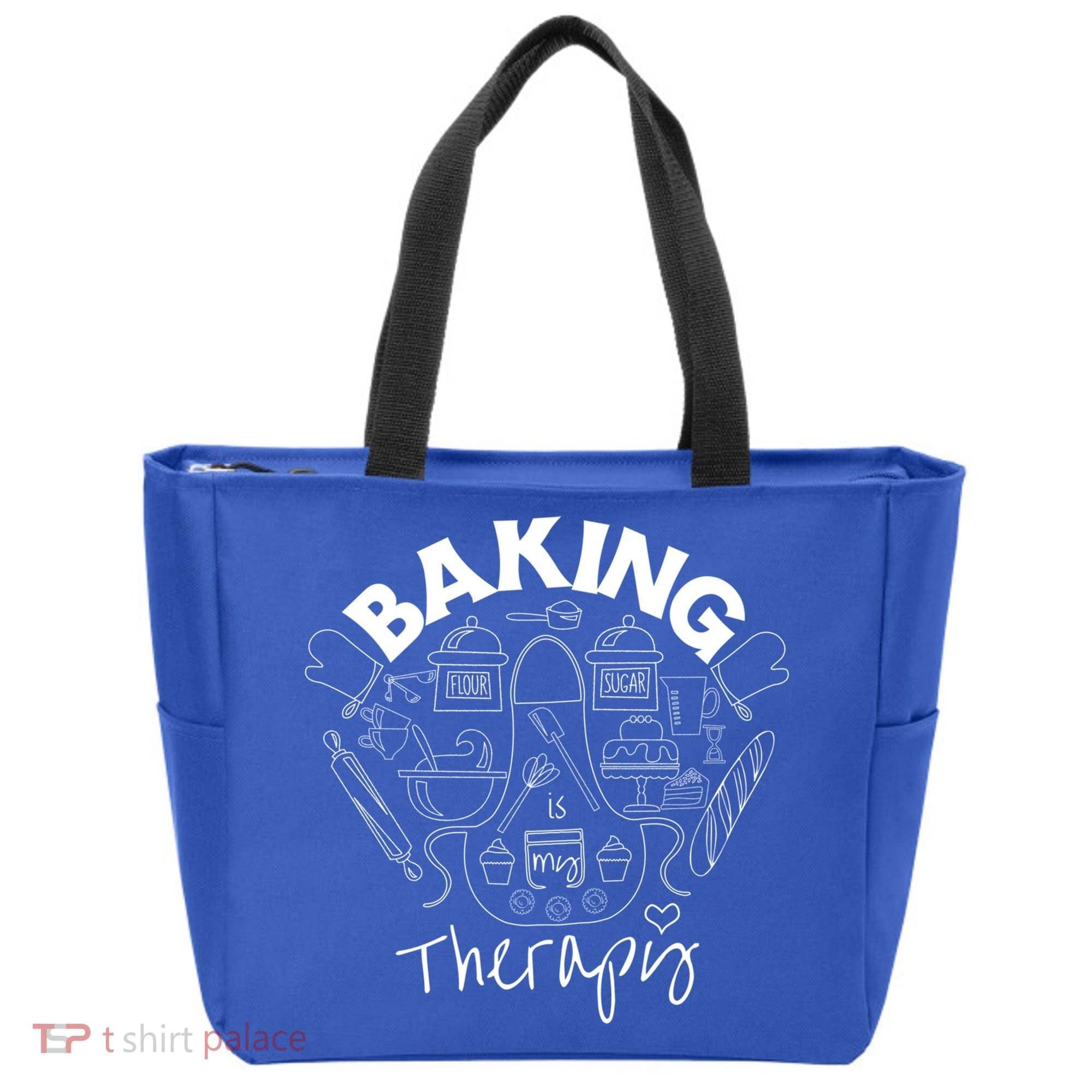 Baking Is My Therapy Apron Gloves Scoop Cup Cake Bakeaholic Cool Gift Tote Bag