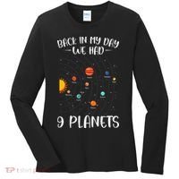 Back In My Day We Had 9 Planets Solar System Astronomy Women's Long Sleeve Shirt thumb 0