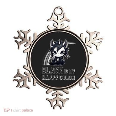 Black Is My Happy Color Goth Girl Emo Gothic Unicorn Ornament