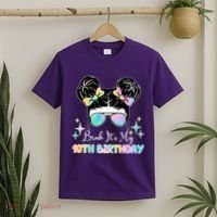 Bruh Its My 10th Birthday Colorful Hair Bun T-Shirt thumb 2
