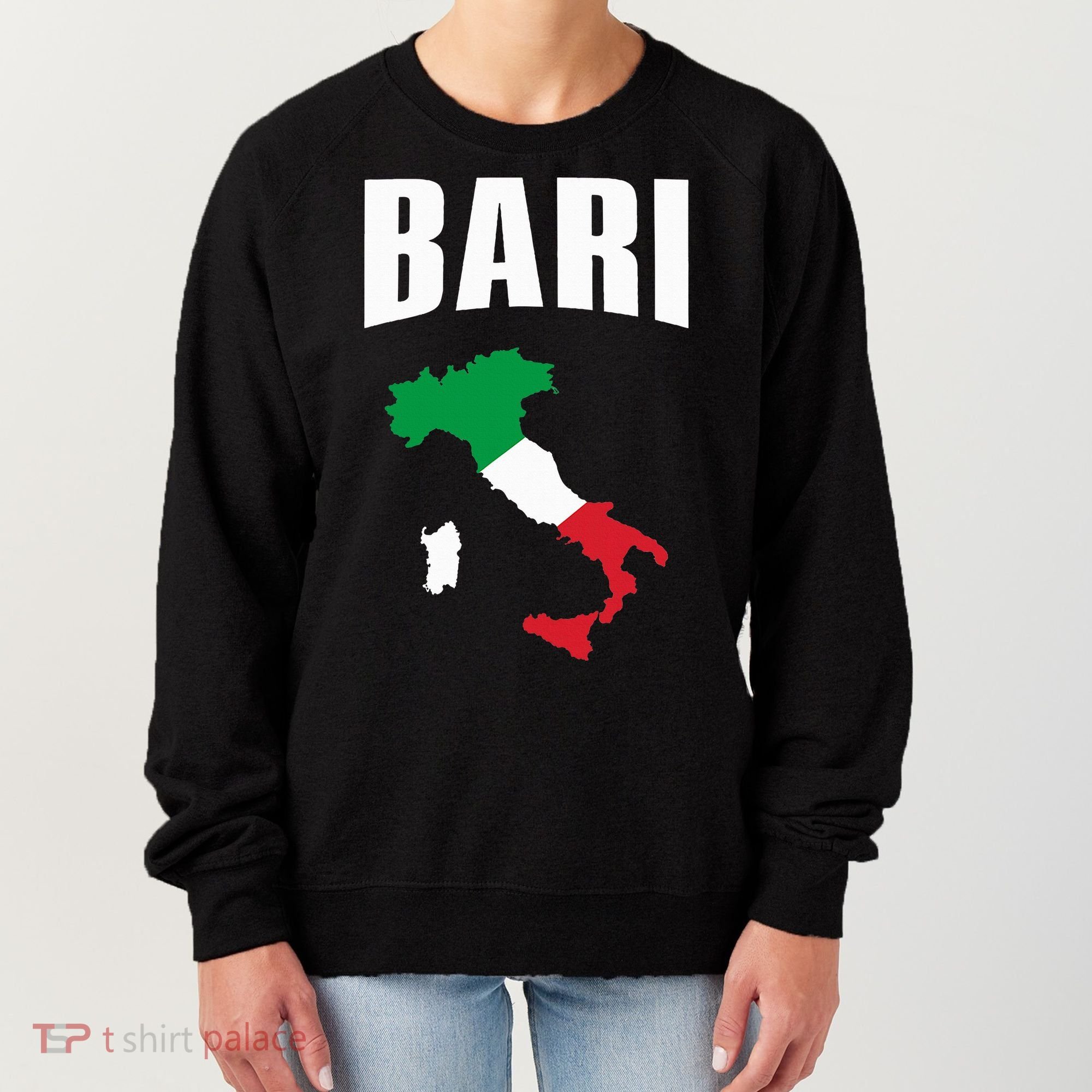 Bari Italy Map T Italian Flag Gift Jersey Women's Sweatshirt