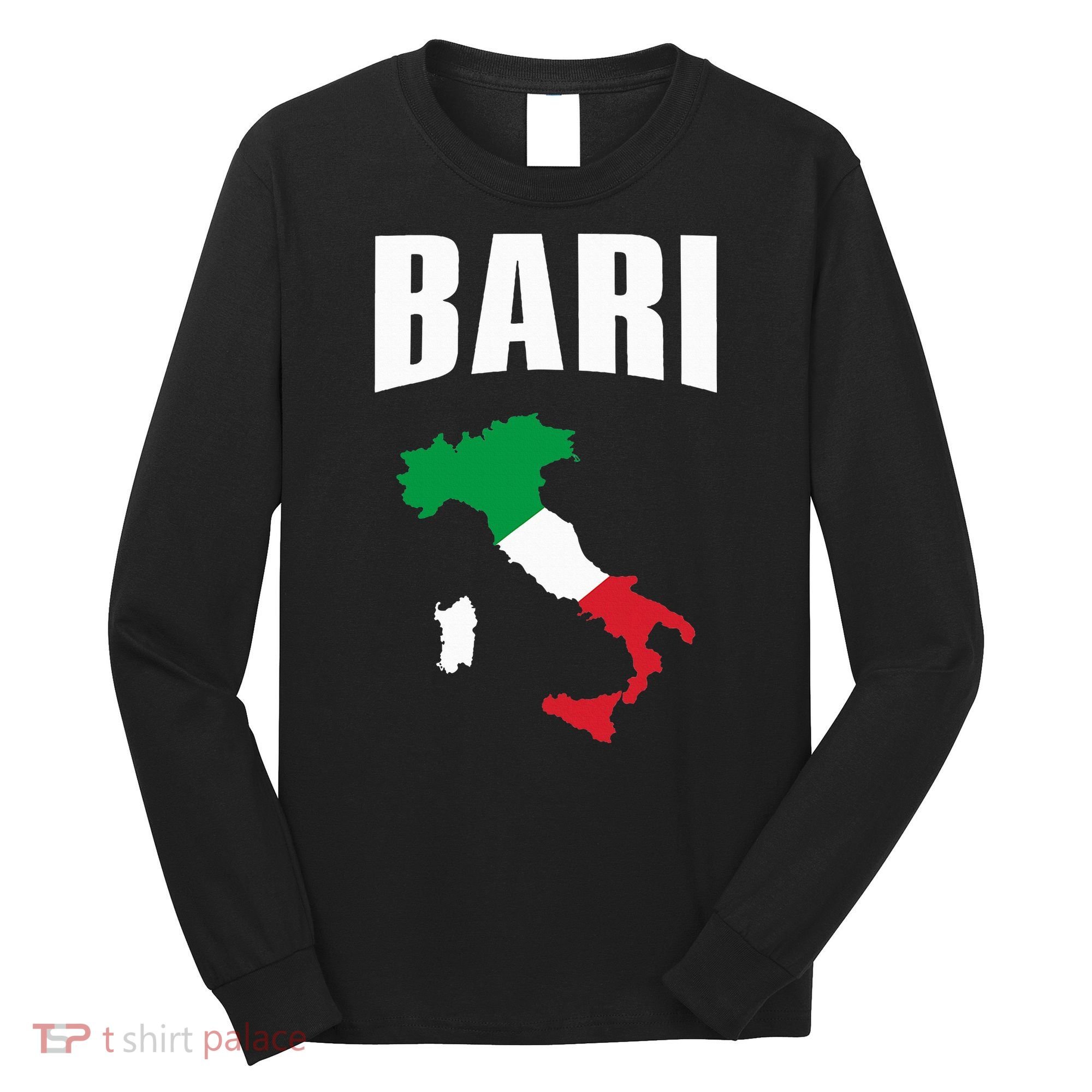 Bari Italy Map T Italian Flag Gift Jersey Long Sleeve Shirt