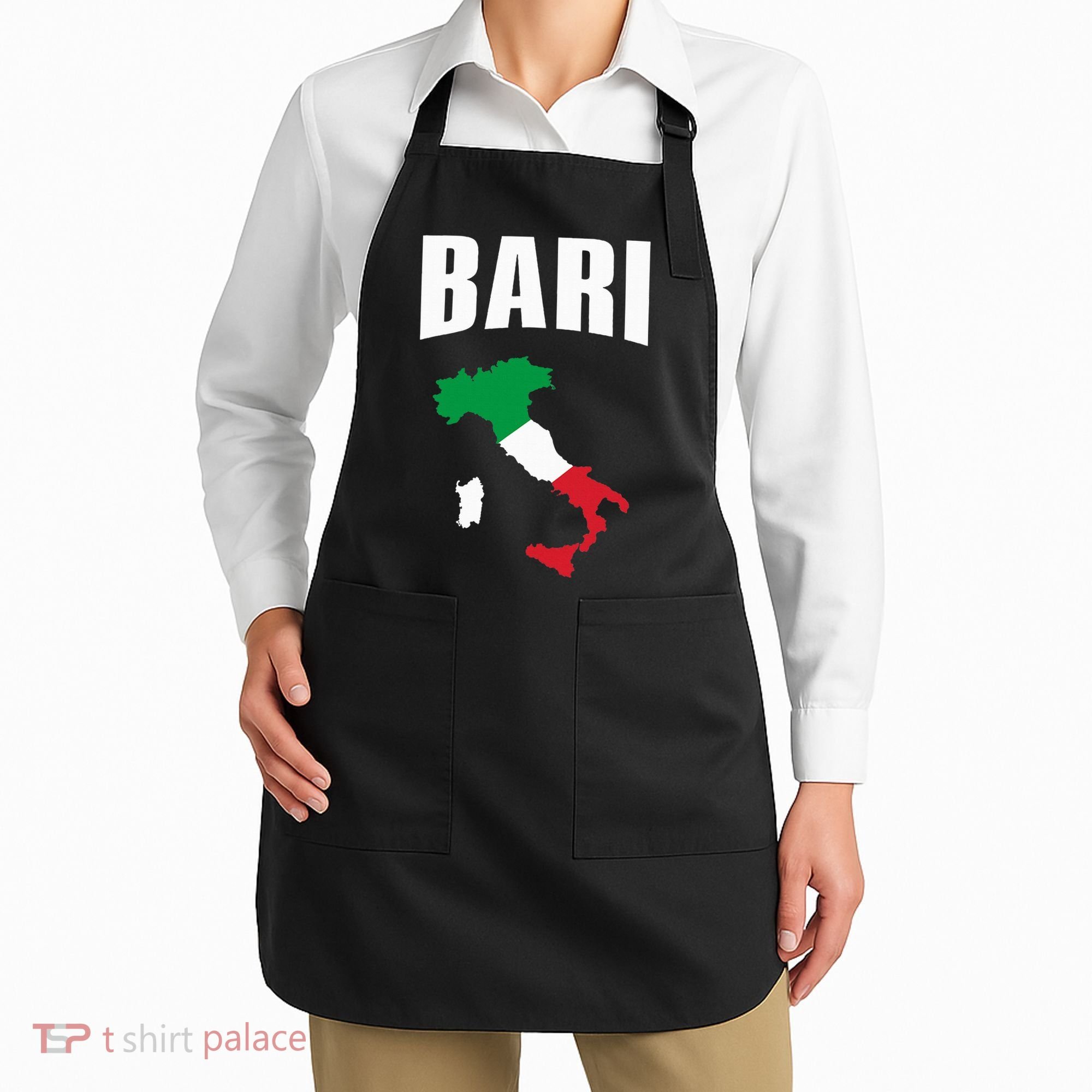 Bari Italy Map T Italian Flag Gift Jersey Apron