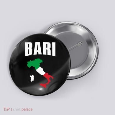 Bari Italy Map T Italian Flag Gift Jersey Button