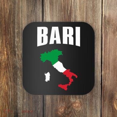 Bari Italy Map T Italian Flag Gift Jersey Coaster