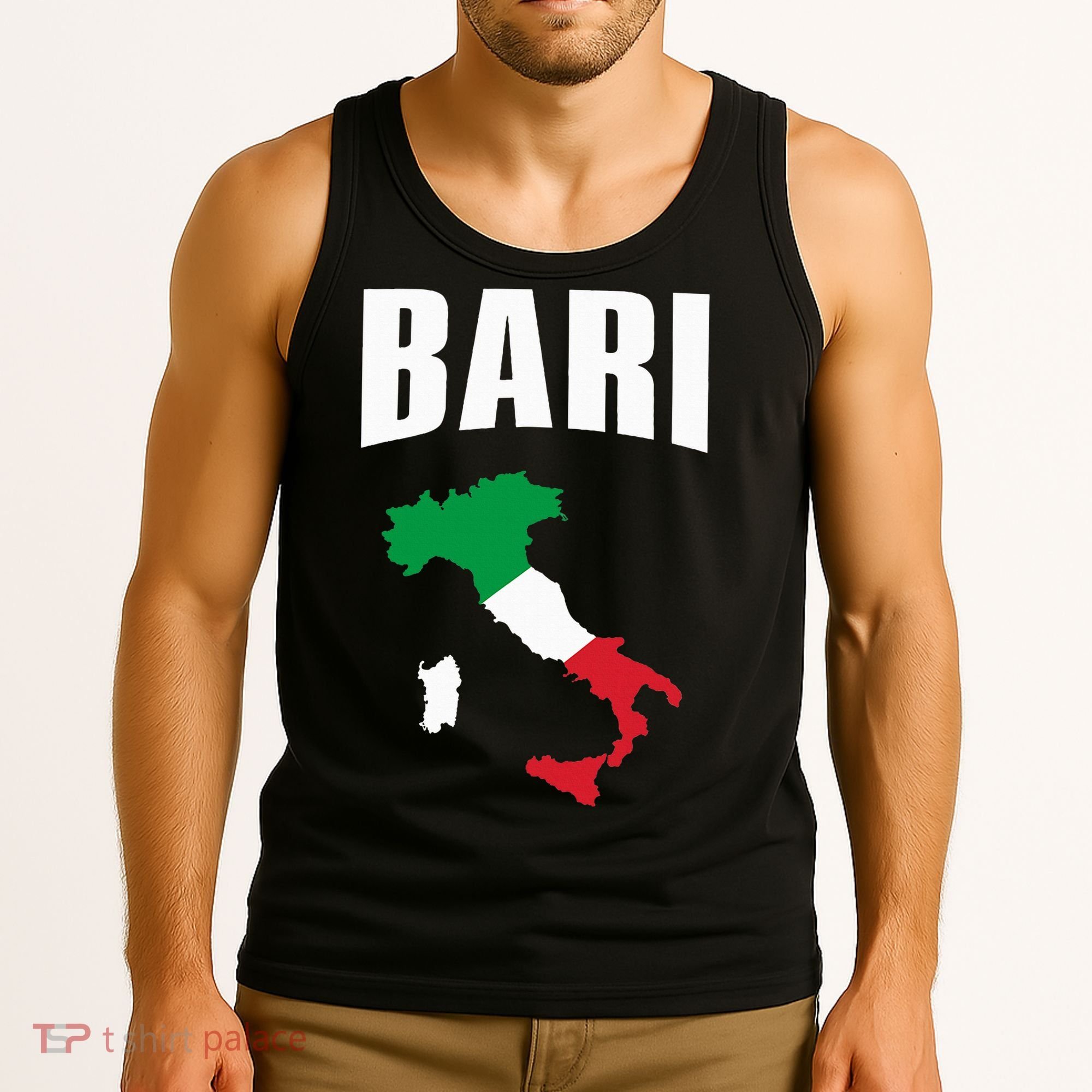 Bari Italy Map T Italian Flag Gift Jersey Tank Top