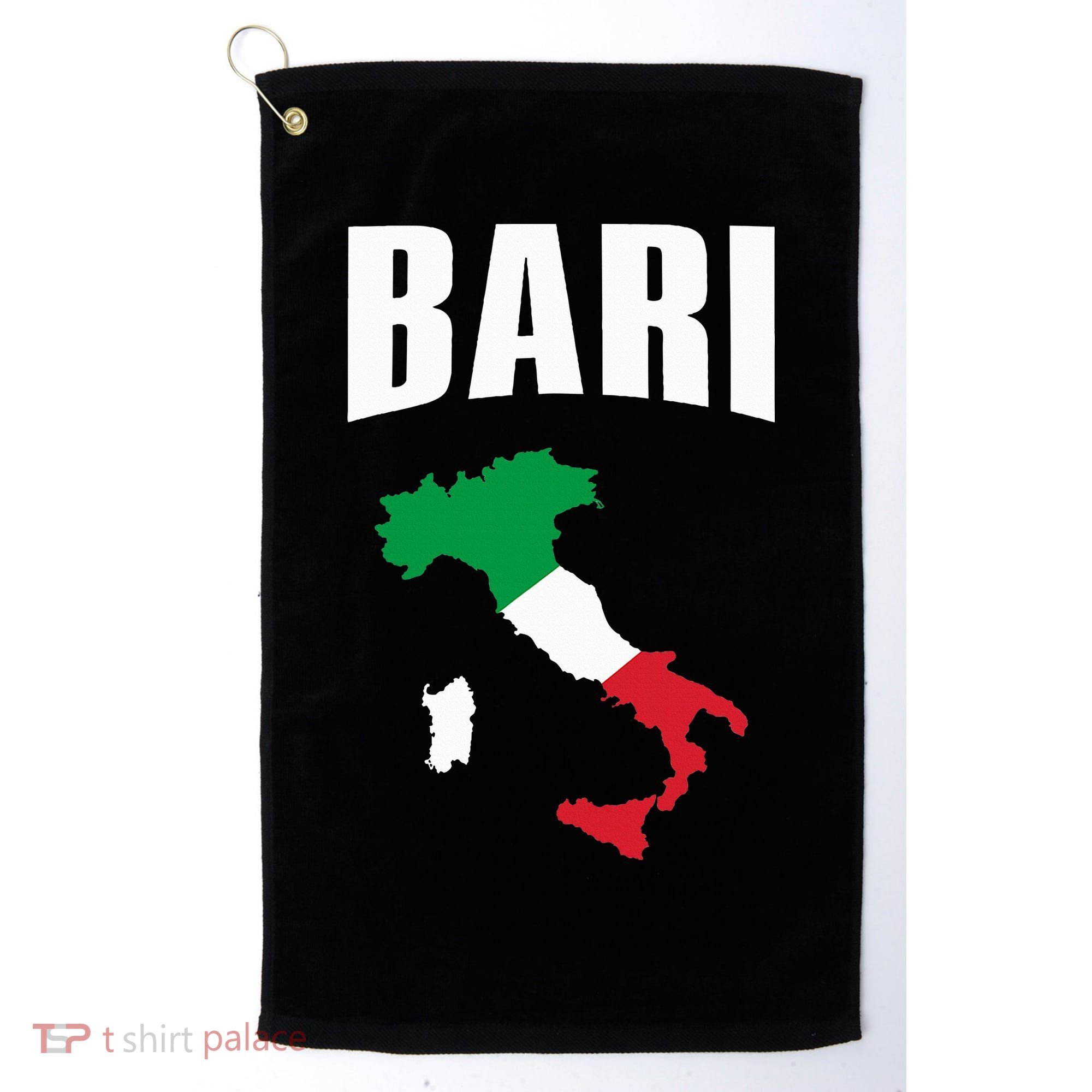 Bari Italy Map T Italian Flag Gift Jersey Golf Towel