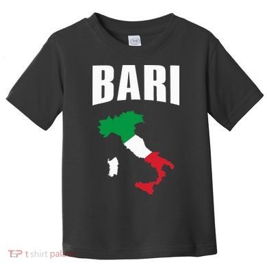 Bari Italy Map T Italian Flag Gift Jersey Toddler T-Shirt