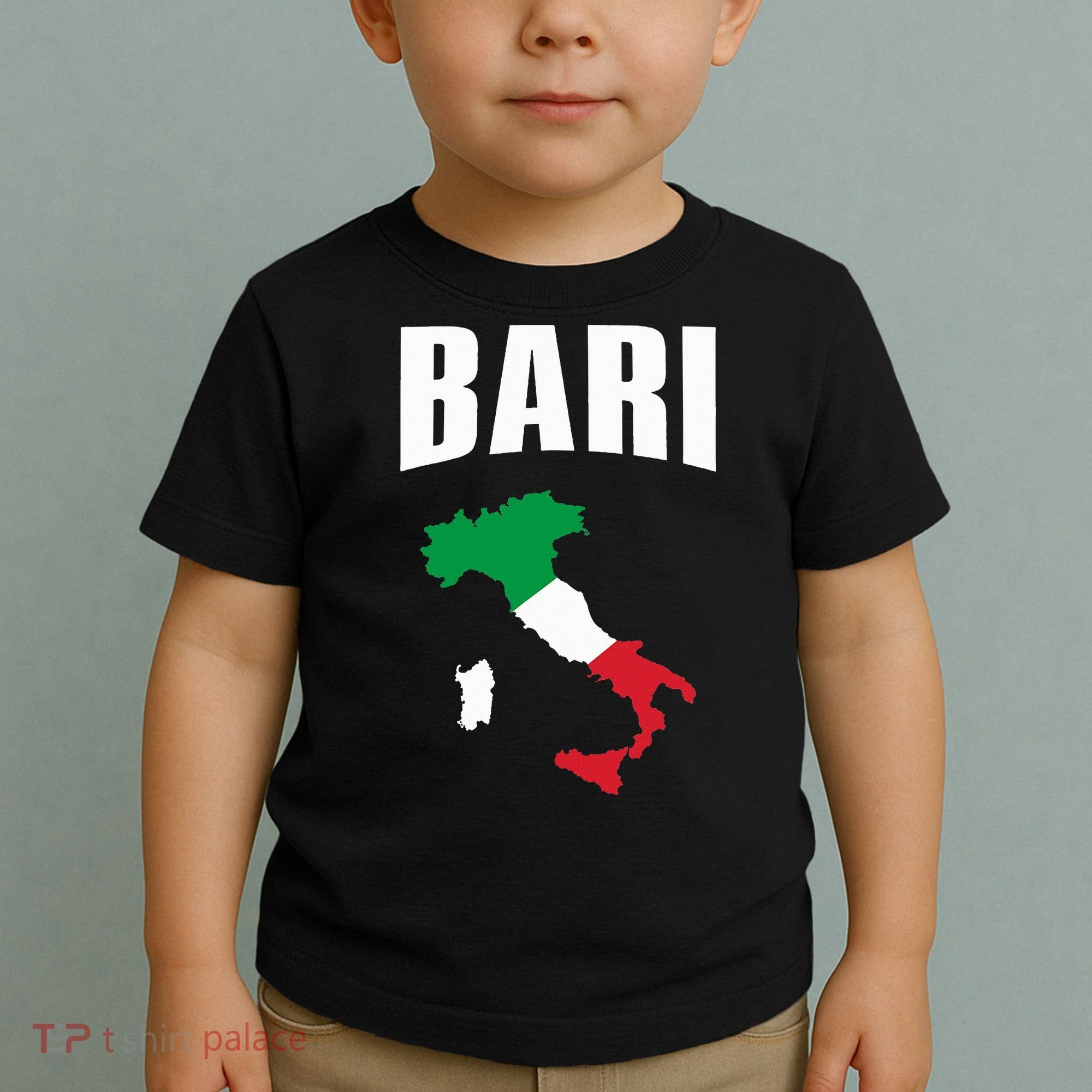 Bari Italy Map T Italian Flag Gift Jersey Toddler T-Shirt
