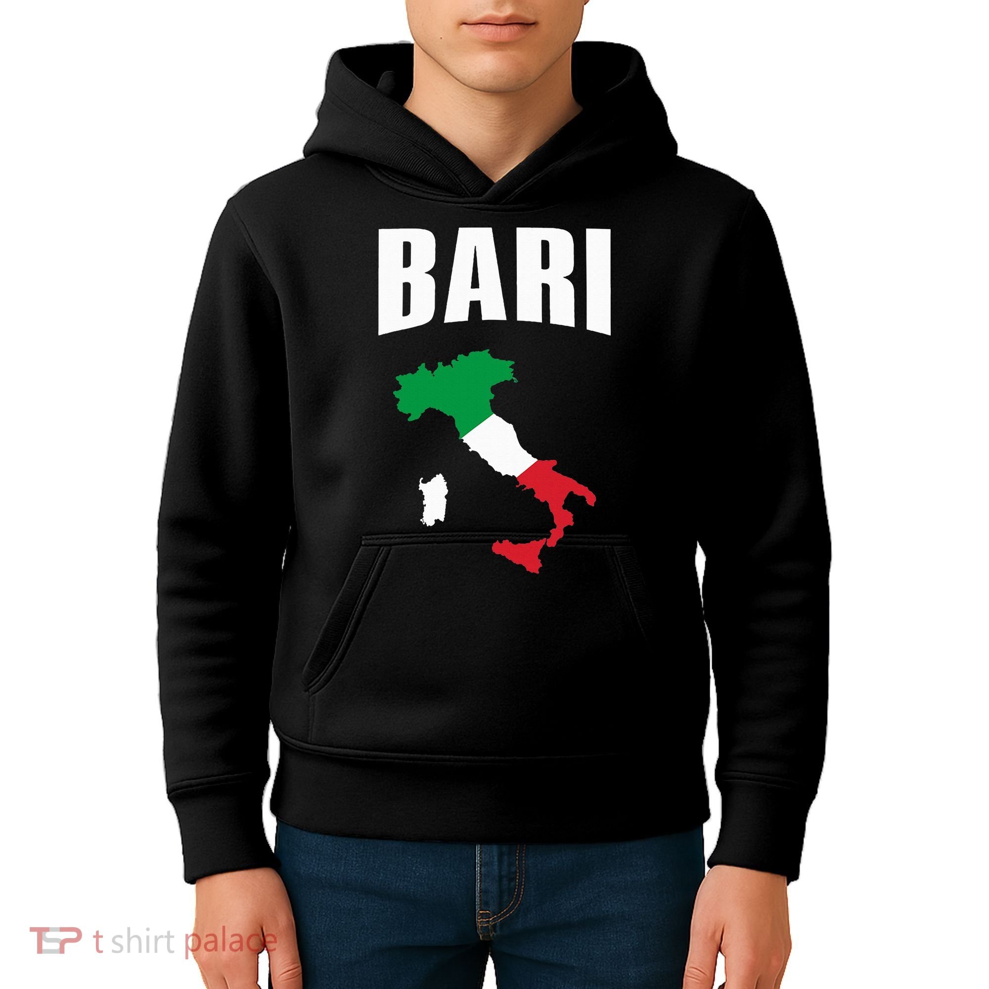 Bari Italy Map T Italian Flag Gift Jersey Kids Hoodie