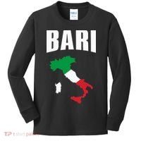 Bari Italy Map T Italian Flag Gift Jersey Kids Long Sleeve Shirt thumb 0
