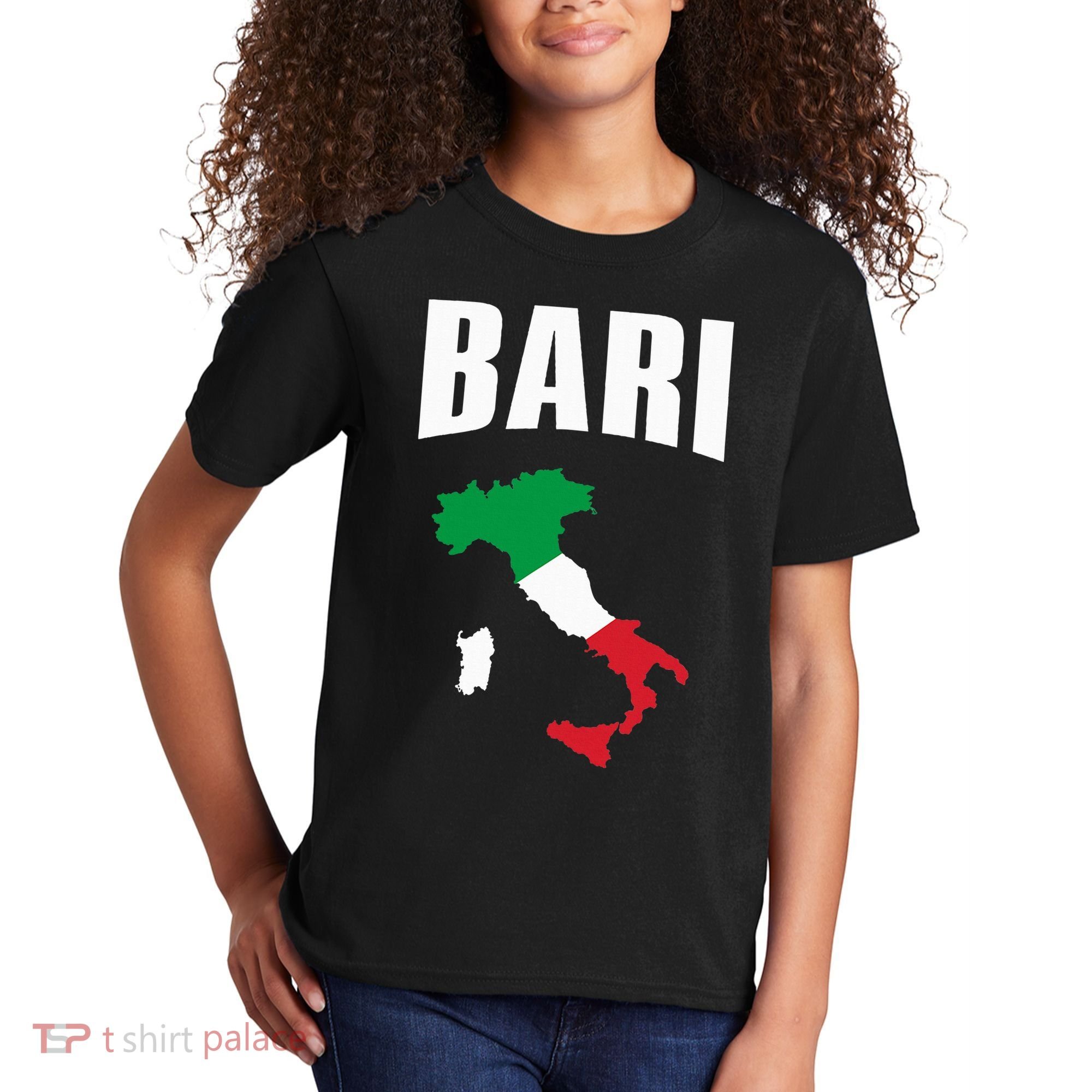 Bari Italy Map T Italian Flag Gift Jersey Kids T-Shirt