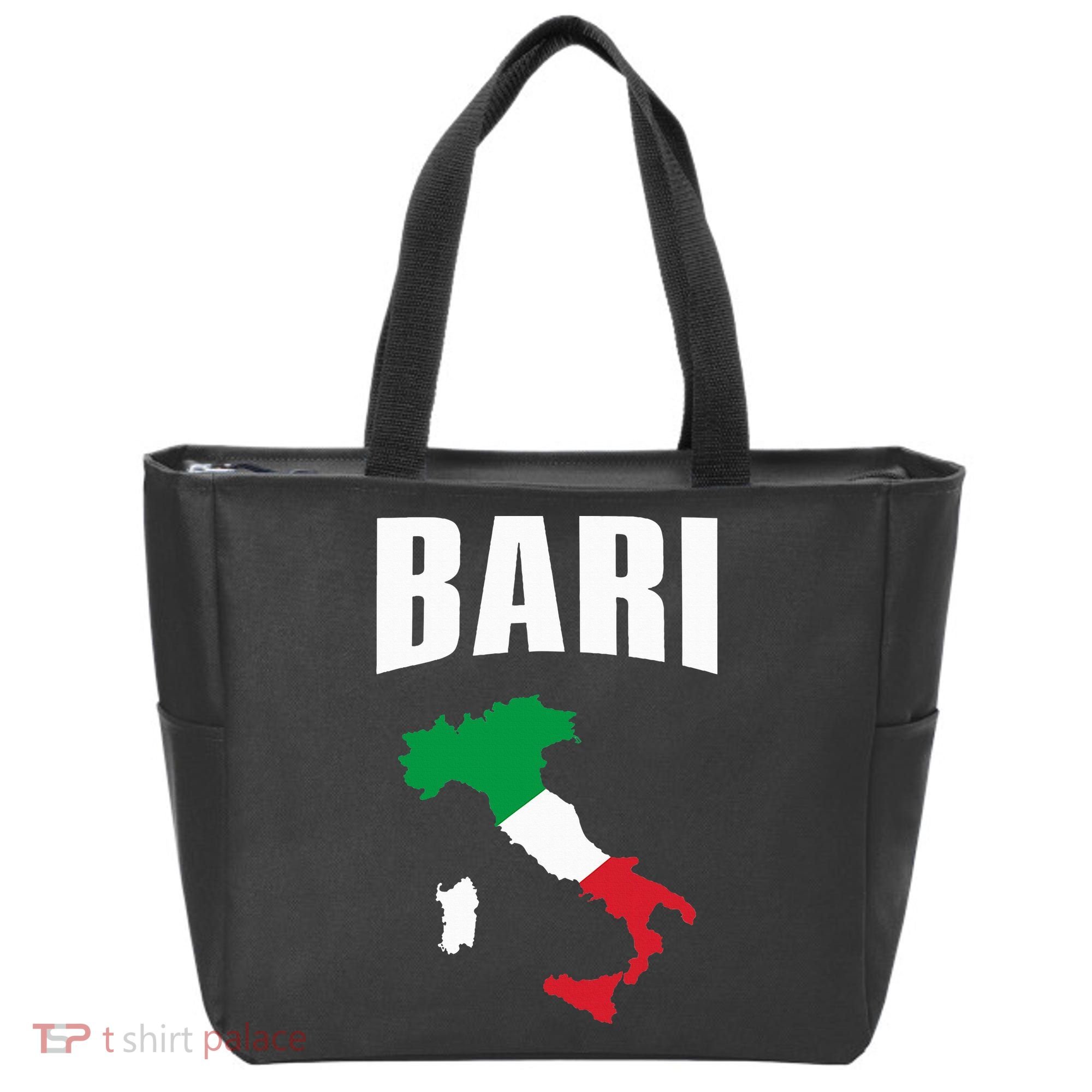 Bari Italy Map T Italian Flag Gift Jersey Tote Bag