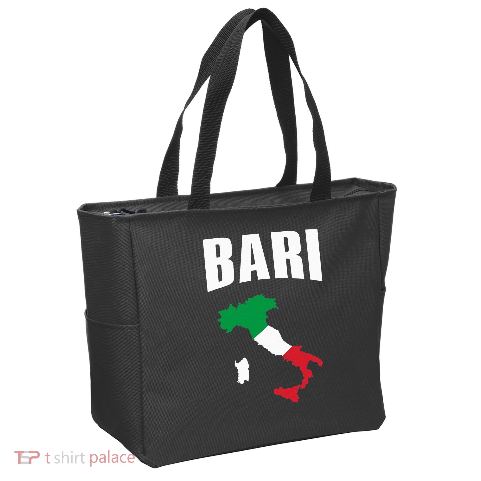 Bari Italy Map T Italian Flag Gift Jersey Tote Bag
