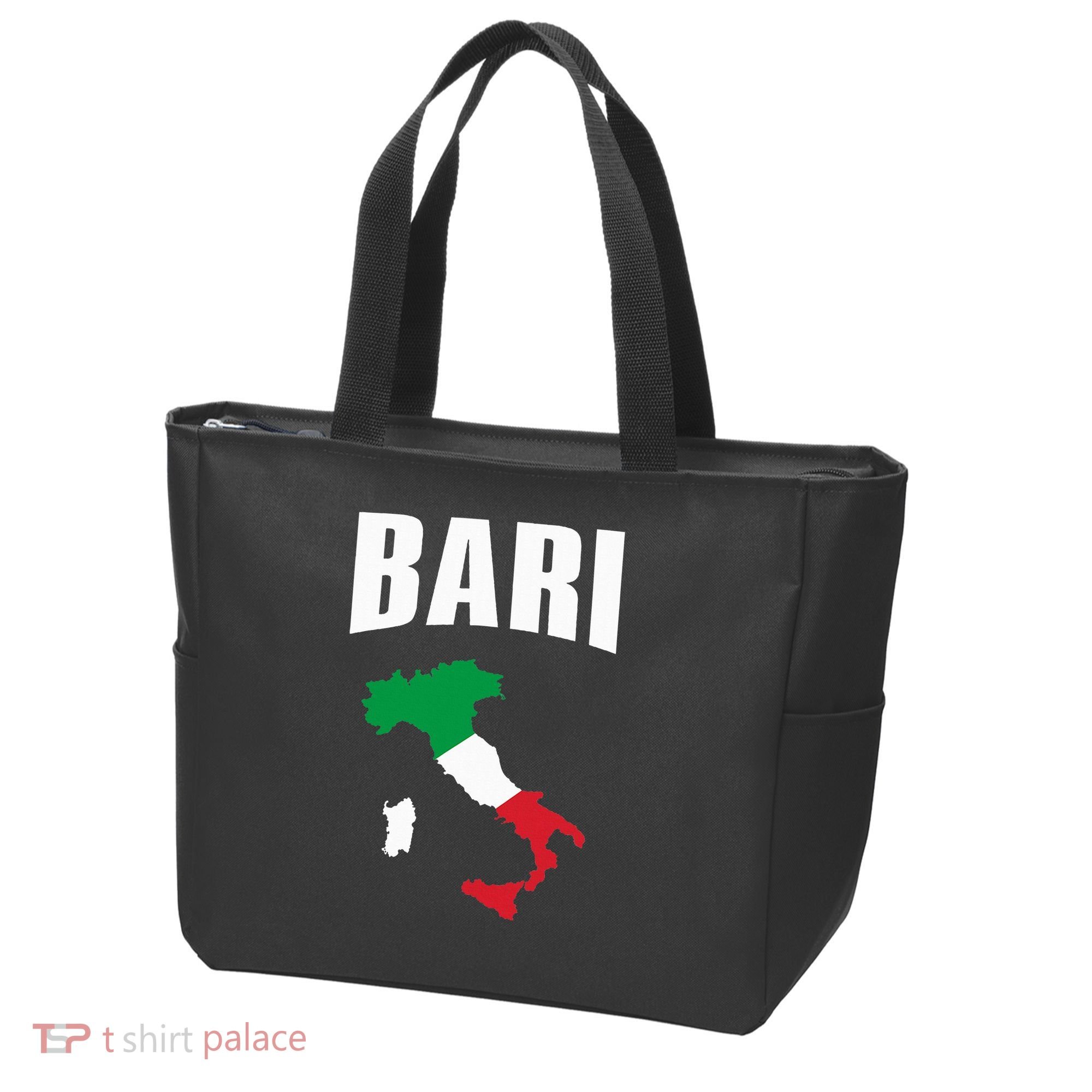Bari Italy Map T Italian Flag Gift Jersey Tote Bag