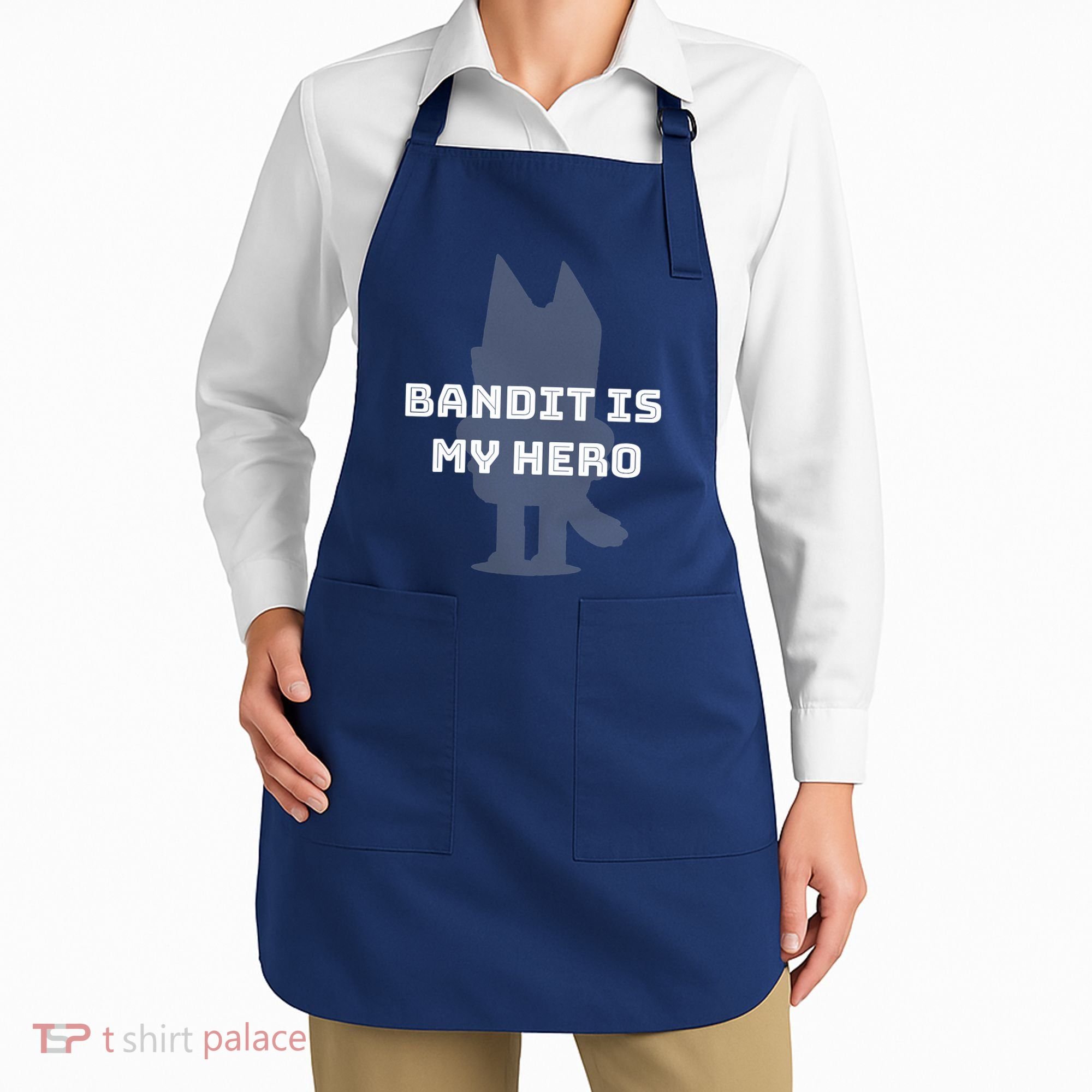 Bandit Is My Hero Funny Show Dad Blue Heeler Dog Apron