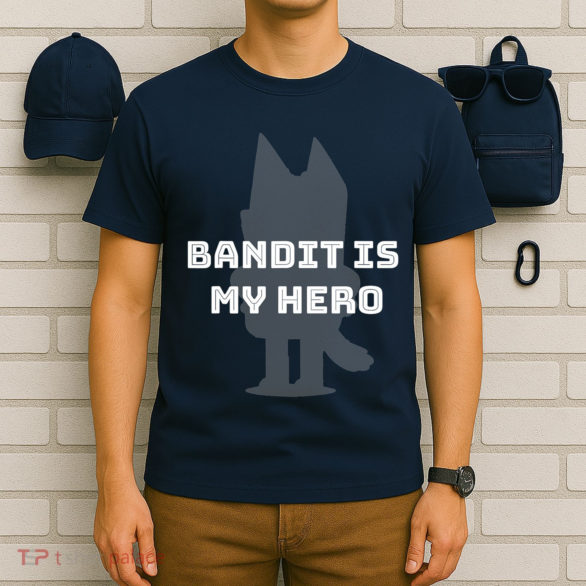 Bandit Is My Hero Funny Show Dad Blue Heeler Dog T-Shirt