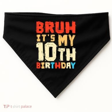 Bruh ItS My 10th Birthday USA-Made Doggie Bandana
