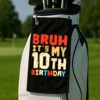 Bruh ItS My 10th Birthday Golf Towel thumb 2