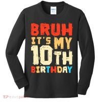 Bruh ItS My 10th Birthday Kids Long Sleeve Shirt thumb 0