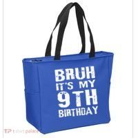 Bruh It's My 9th Birthday 9 Year Old  Tote Bag thumb 2