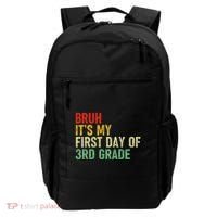 Bruh ItS My First Day Of 3rd Grade Funny Back To School Backpack thumb 0
