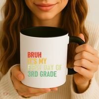 Bruh ItS My First Day Of 3rd Grade Funny Back To School Coffee Mug thumb 3