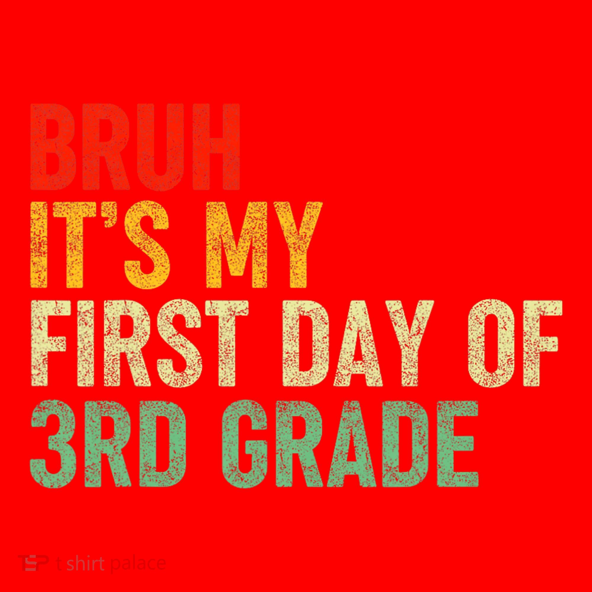 Bruh ItS My First Day Of 3rd Grade Funny Back To School Santa Hat