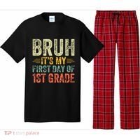 Bruh Its My First Day Of 1st Grade Teacher Back To School Pajama Set thumb 0