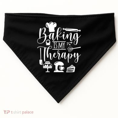 Baking Is My Therapy For Baking Lover Baker And Muffin Fans Gift USA-Made Doggie Bandana