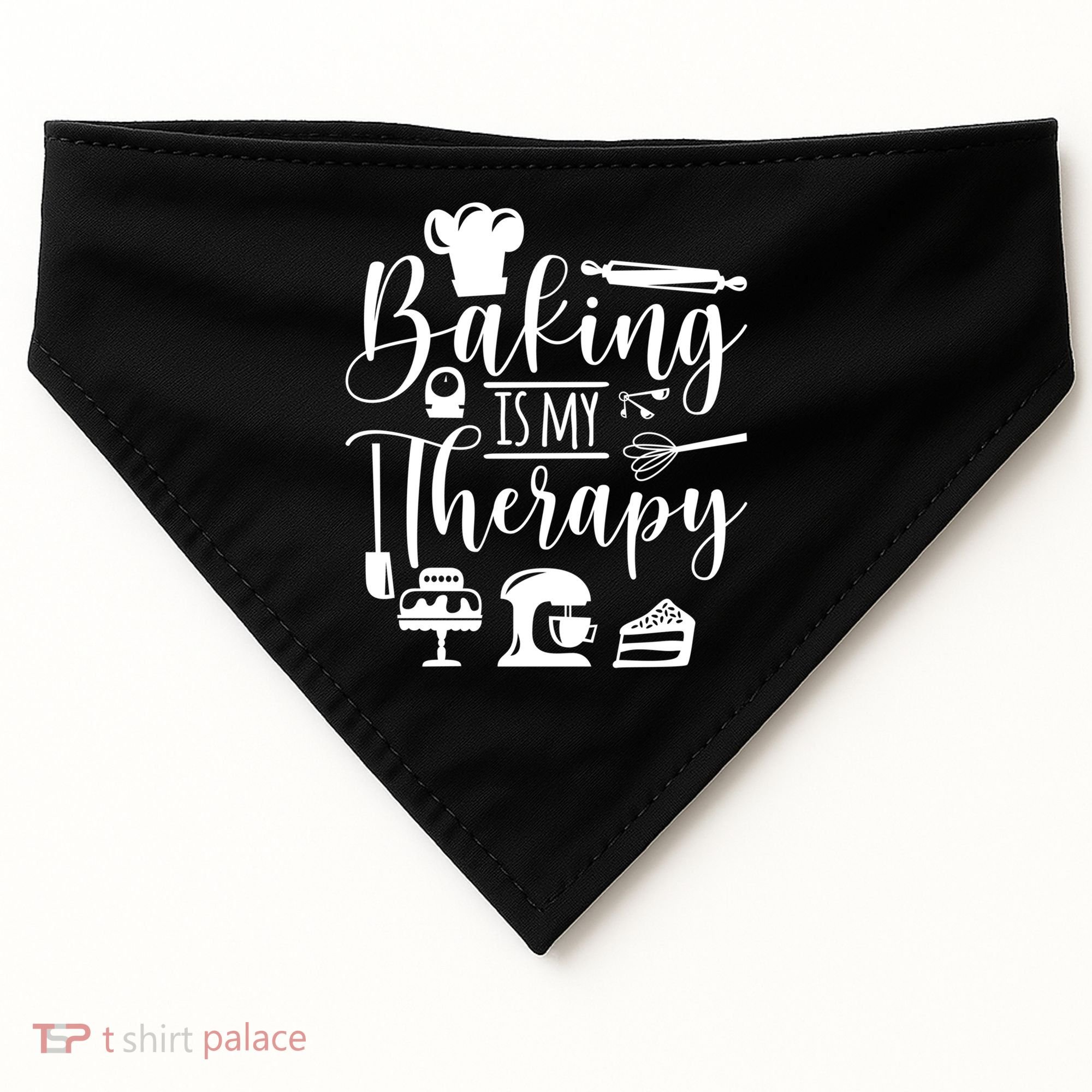 Baking Is My Therapy For Baking Lover Baker And Muffin Fans Gift USA-Made Doggie Bandana