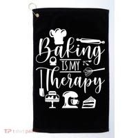 Baking Is My Therapy For Baking Lover Baker And Muffin Fans Gift Golf Towel thumb 0