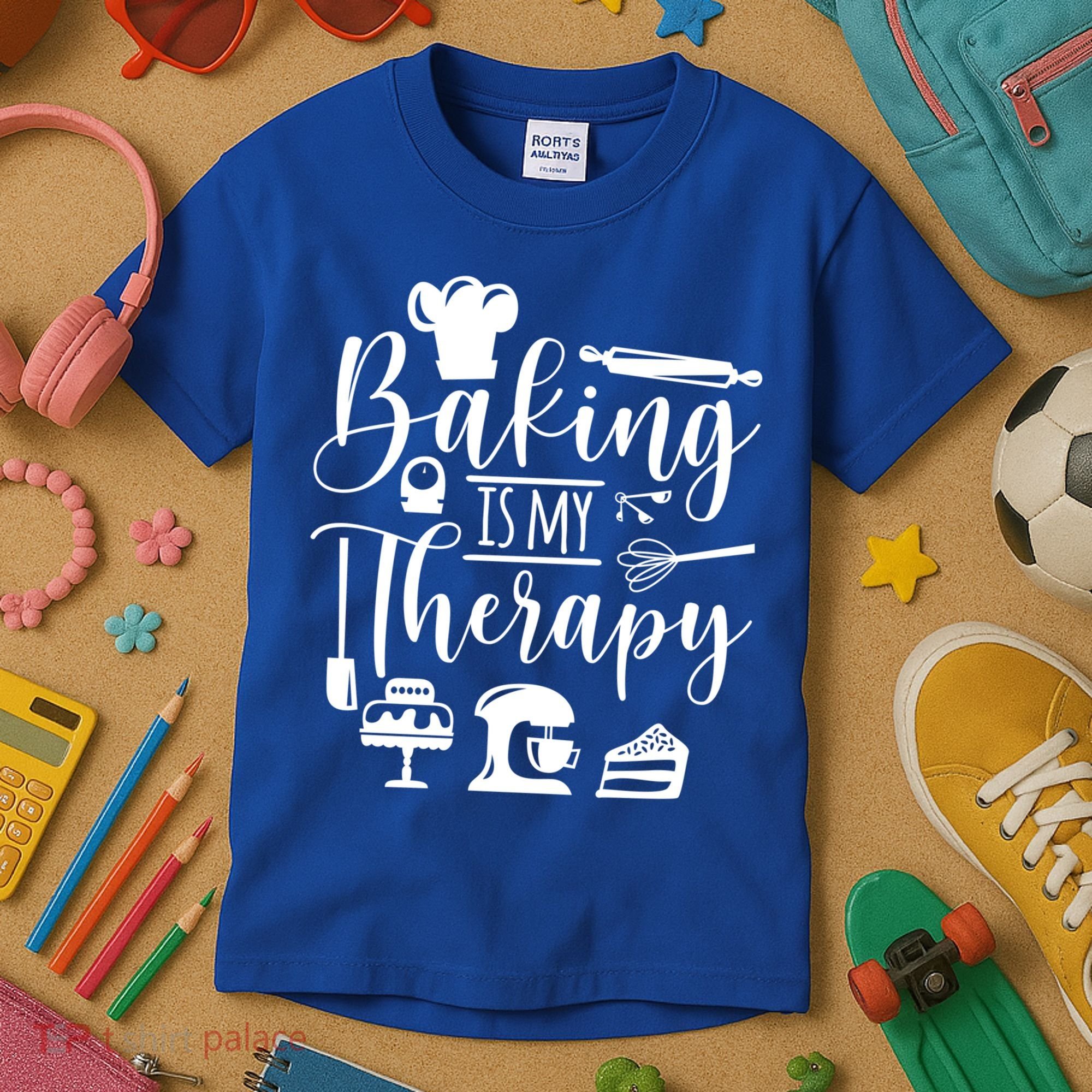 Baking Is My Therapy For Baking Lover Baker And Muffin Fans Gift Kids T-Shirt