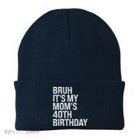 Bruh ItS My Queen MomS 40th Birthday Omg Crown Happy Funny Beanie thumb 0