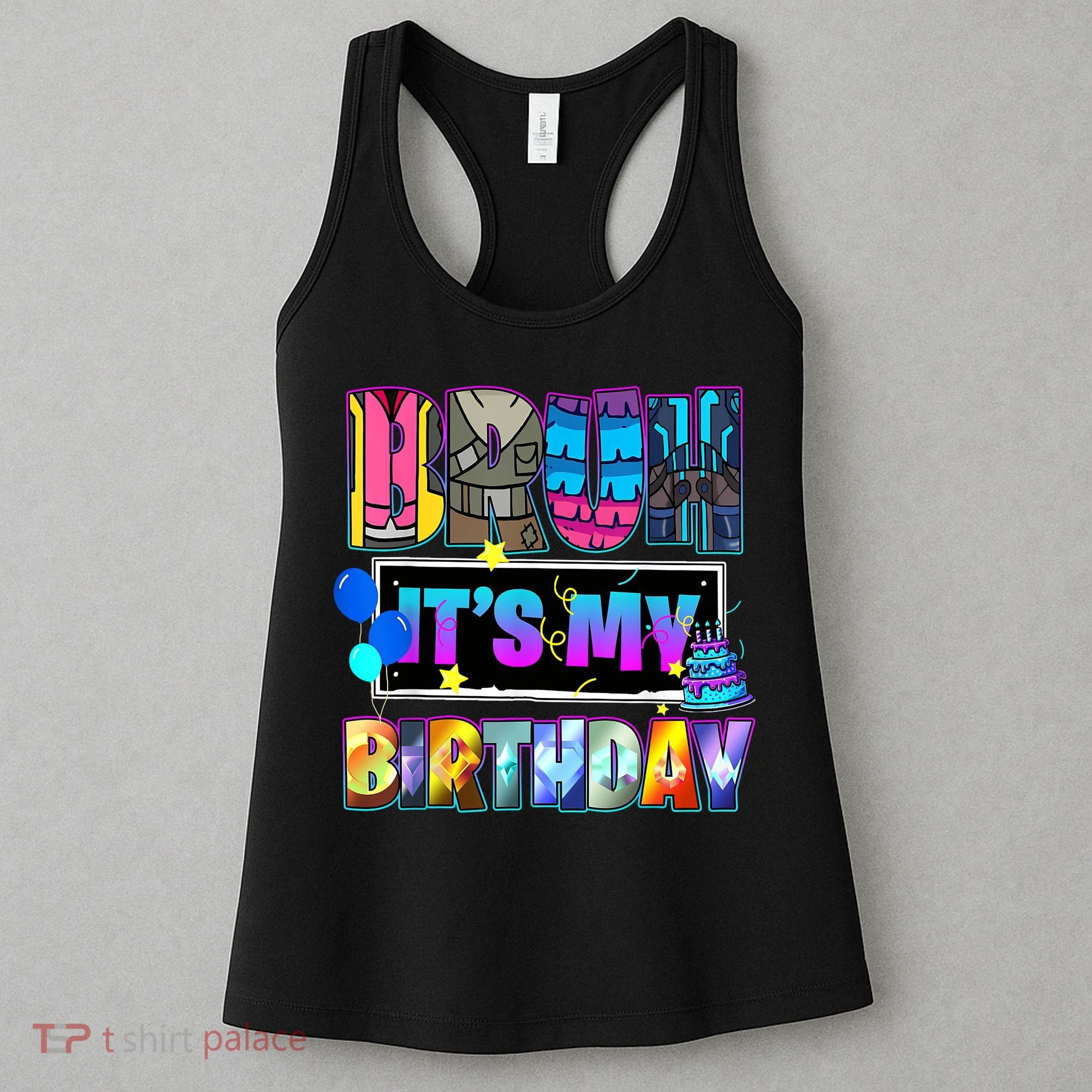 Bruh Its My Birthday Llama Pinata Boy Girl Family Party Meme  Women's Tank Top