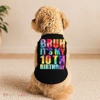 Bruh Its My 10th Birthday 10 Year Old Tie Dye 10th Birthday Doggie Tank thumb 2