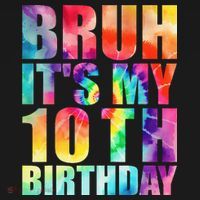 Bruh Its My 10th Birthday 10 Year Old Tie Dye 10th Birthday Women's Hoodie thumb 2
