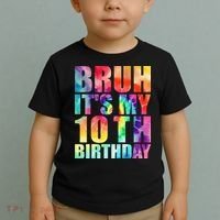 Bruh Its My 10th Birthday 10 Year Old Tie Dye 10th Birthday Toddler T-Shirt thumb 2