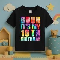 Bruh Its My 10th Birthday 10 Year Old Tie Dye 10th Birthday Toddler T-Shirt thumb 3