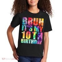 Bruh Its My 10th Birthday 10 Year Old Tie Dye 10th Birthday Kids T-Shirt thumb 2