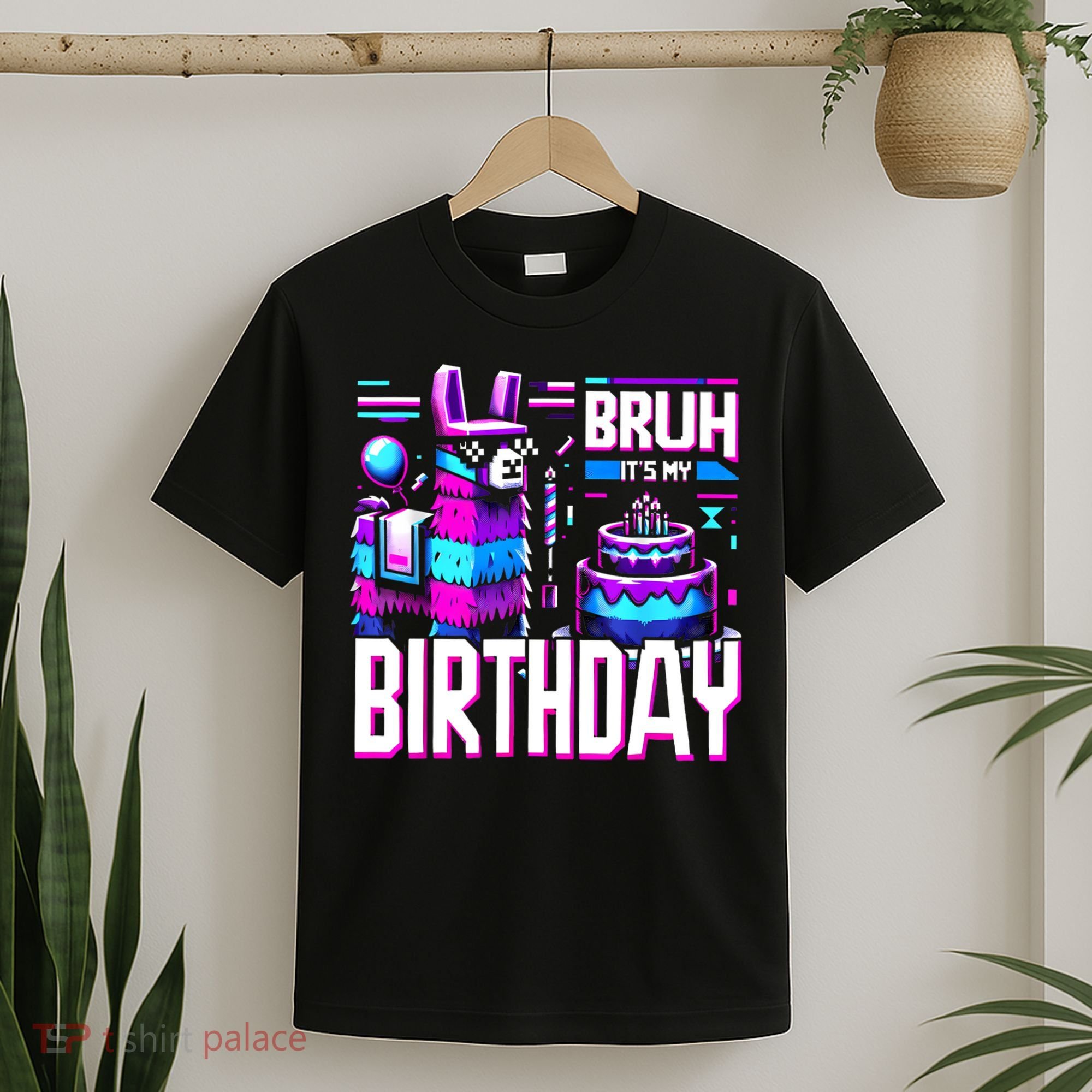 Bruh Its My Birthday Llama Pinata Family Party Bday T-Shirt