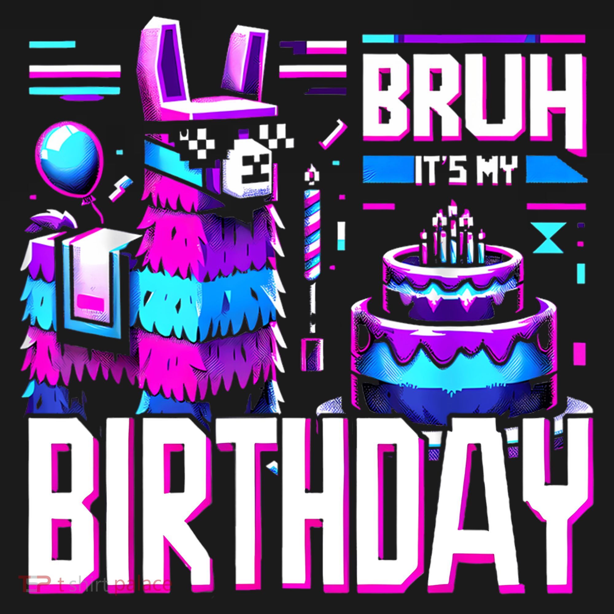 Bruh Its My Birthday Llama Pinata Family Party Bday Women's Hoodie