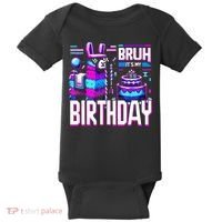 Bruh Its My Birthday Llama Pinata Family Party Bday Baby Bodysuit thumb 0