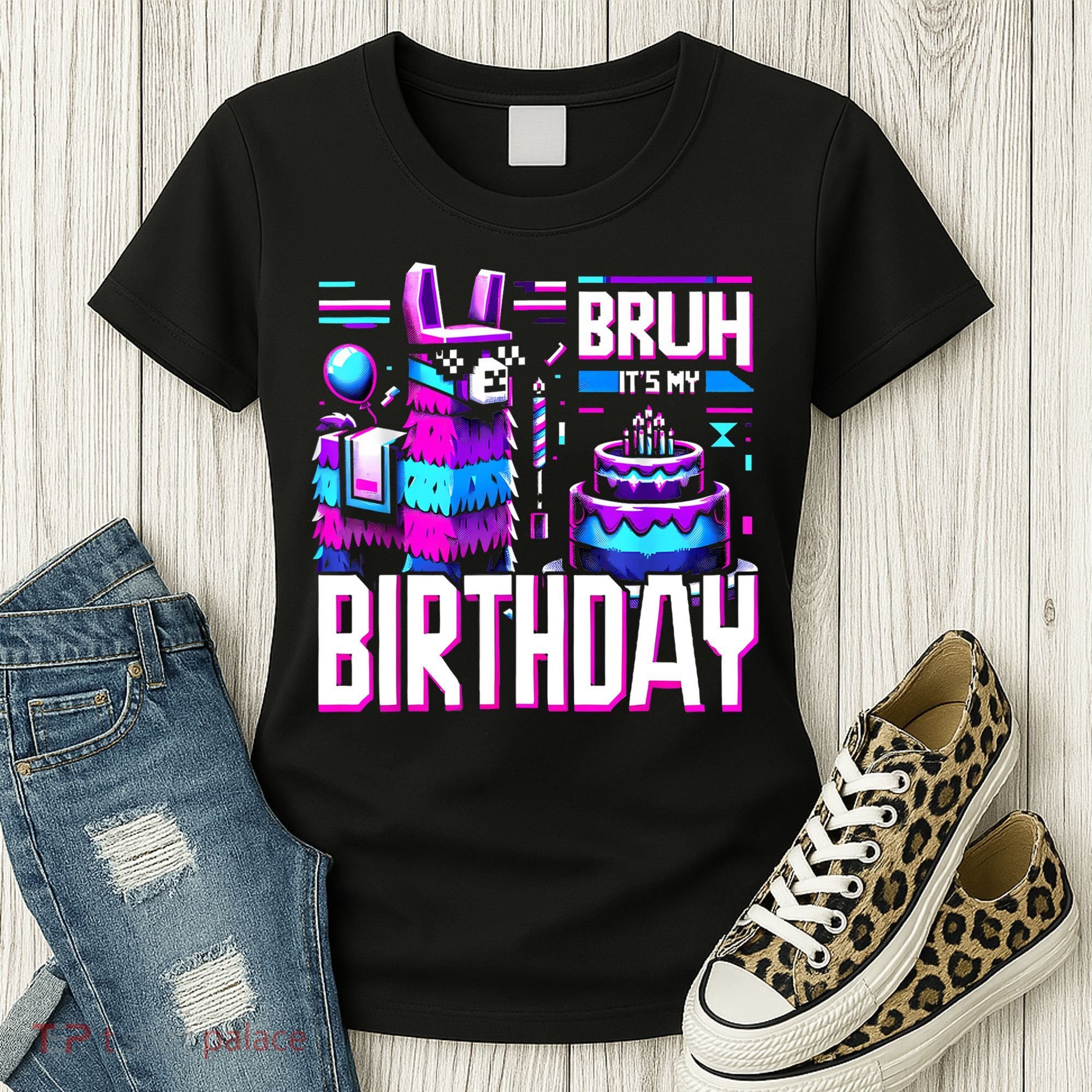 Bruh Its My Birthday Llama Pinata Family Party Bday Women's T-Shirt