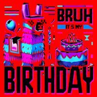 Bruh Its My Birthday Llama Pinata Family Party Bday Santa Hat thumb 1
